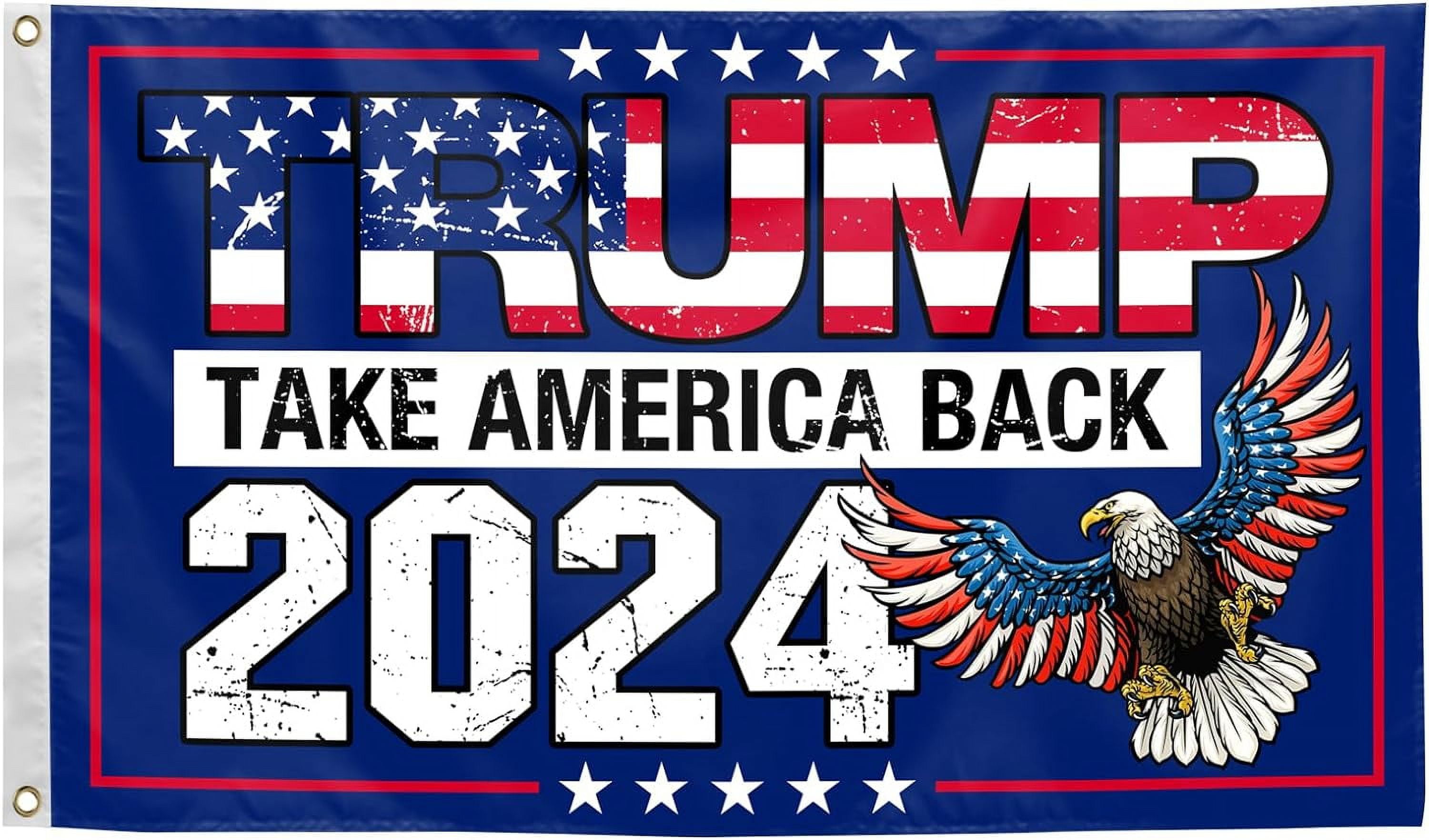Drapeau Trump 2024 De 3 X 5 D'extérieur Double Face Fabriqué