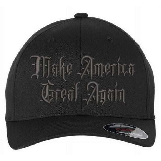 Trump 2024 Hat Gothic Dark MAGA Flex Fit or Adjustable Hat with SIDE FLAG Trump Supporters Republican Trump Vance Trump Merchandise
