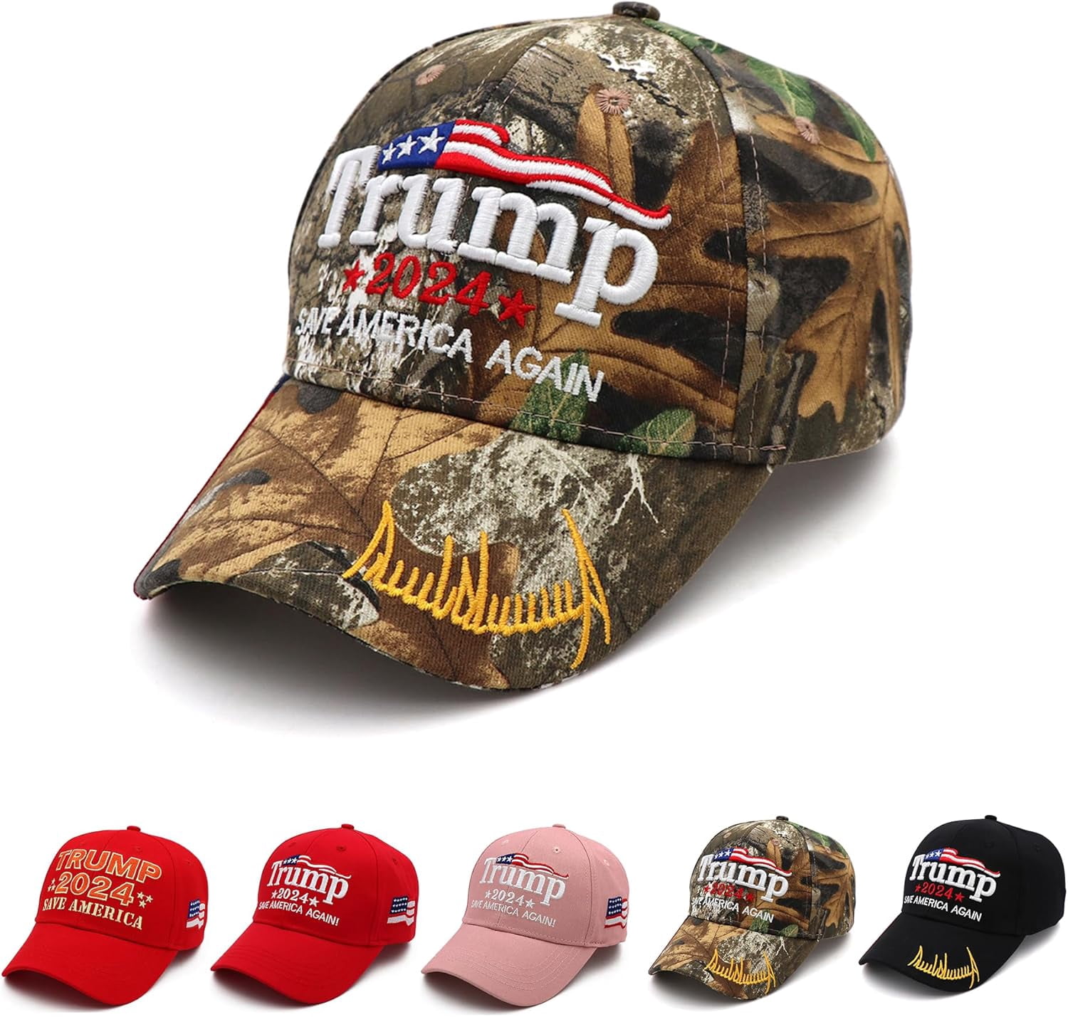 Cappello Da Baseball MAGA 2024 - Donald Trump President - Rosso - Make America Great Again