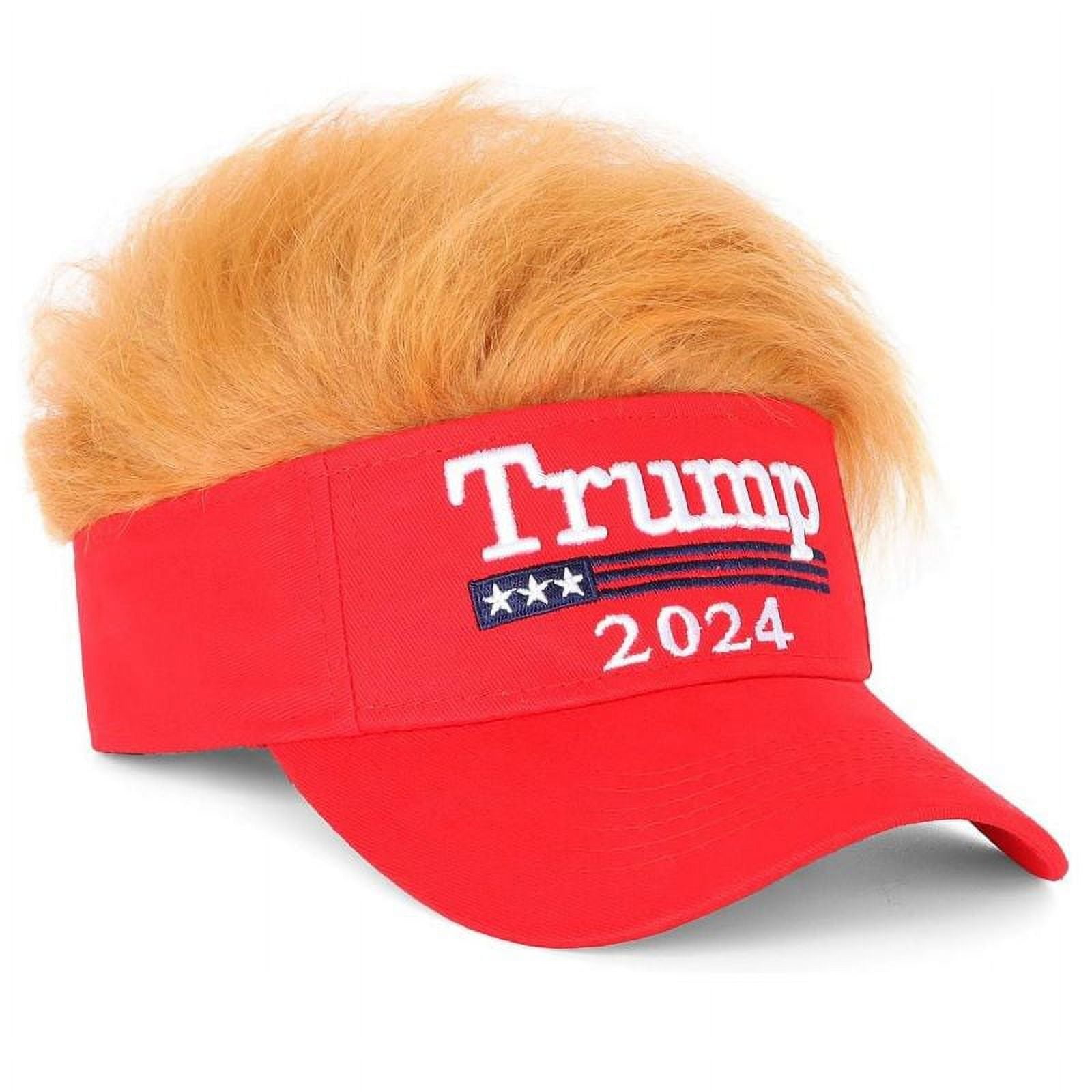 Trump 2024 Hat with Hair,Donald Trump Make America Great Again Wig Hat
