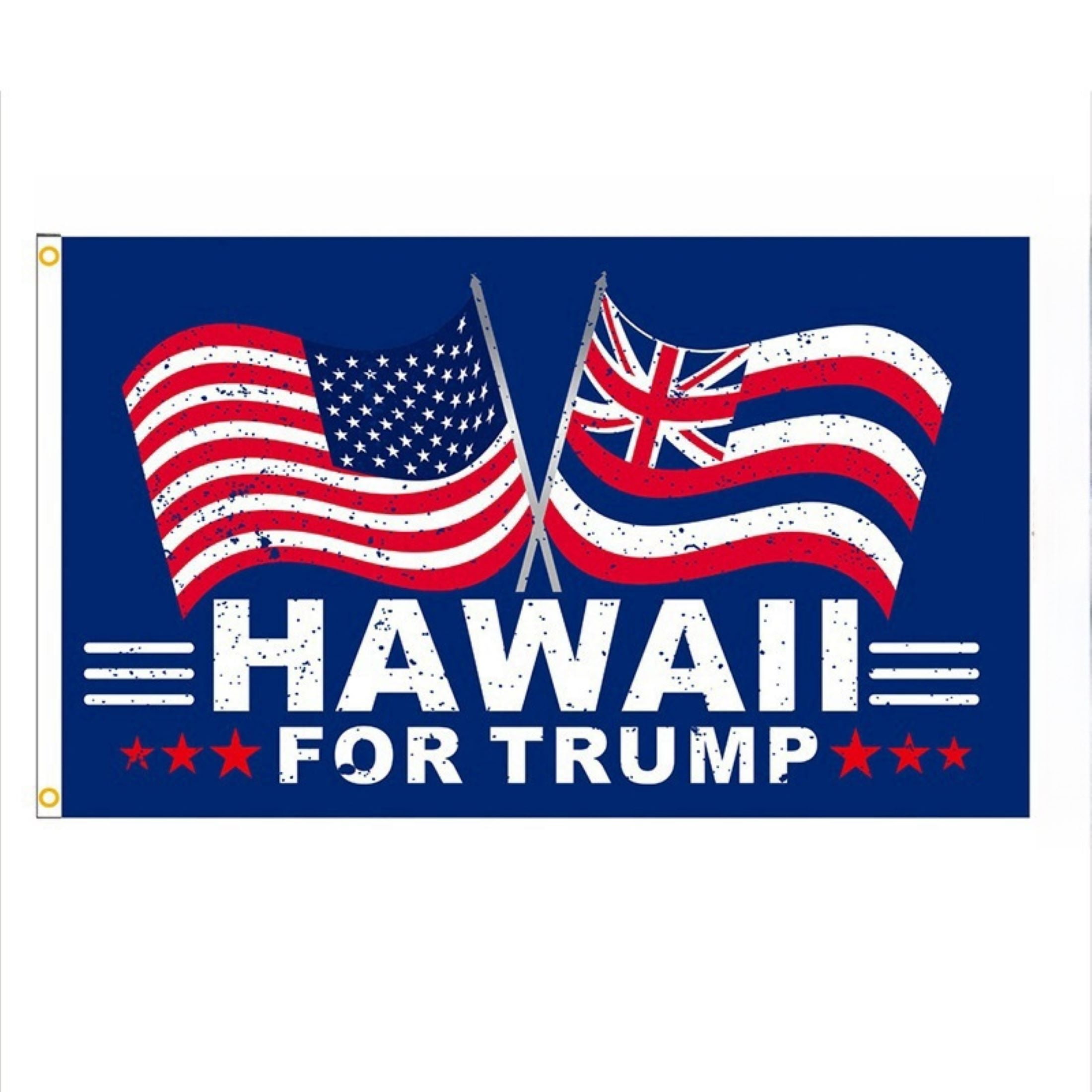 Trump 2024 Hawaii Flag Outdoor Campaign Banner, Waterproof with Copper