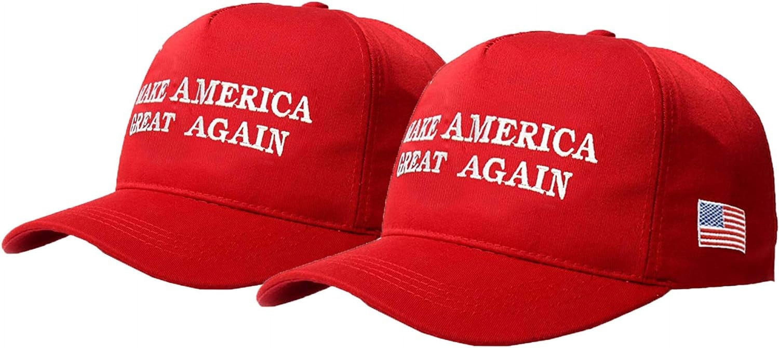 CHRGOGO 2pack Trump 2024 MAGA Hat Make America Great Again Donald Trump Slogan with USA Flag Cap