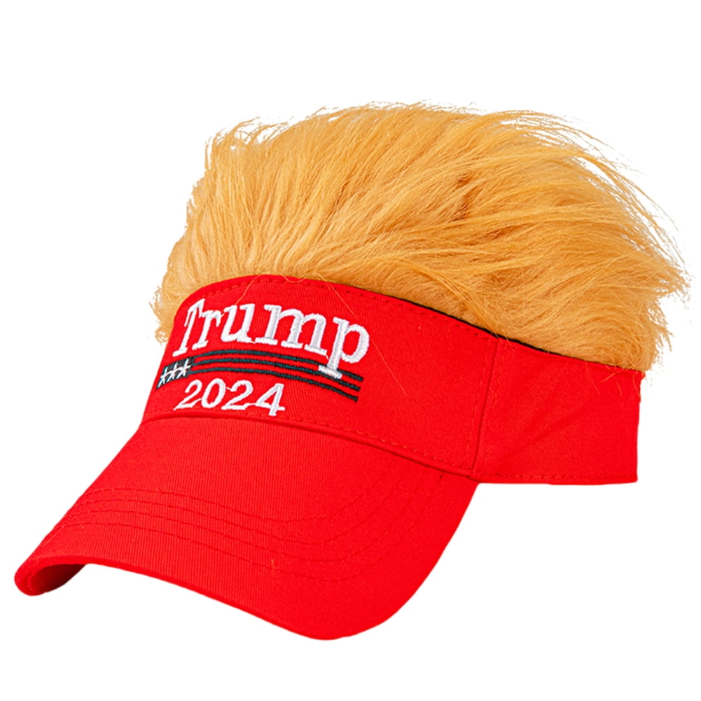 Trump 2024 MAGA Hats with Hair,Adjustable Summer Sun Hat