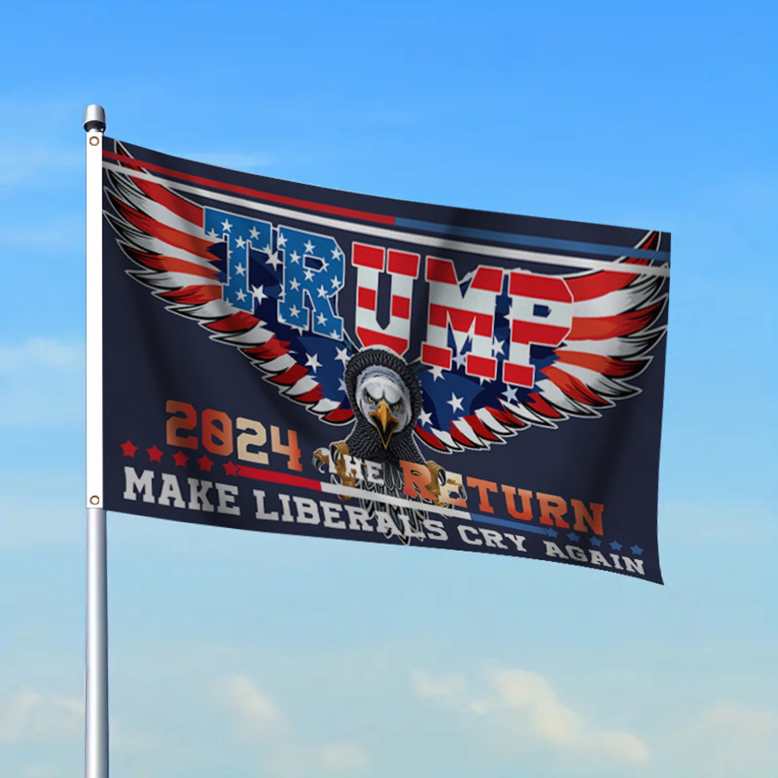 2' X 3' President Trump 2024 Blue Premium Woven Nylon Flag – Boat, Banner, Outdoor Use