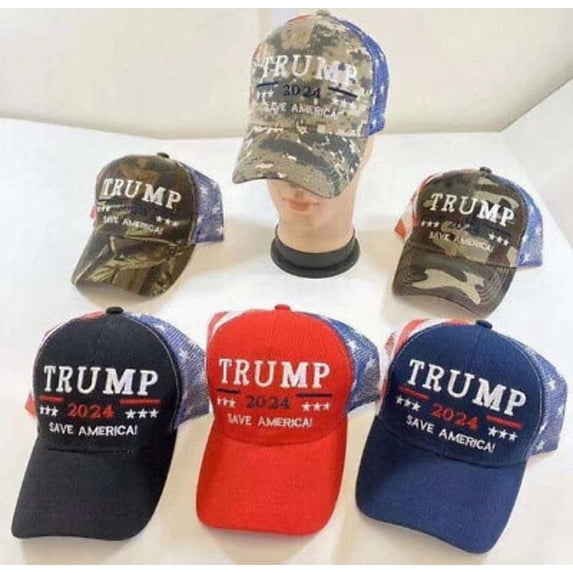 Trump 2024 SAVE AMERICA! TRUCKER MESH STYLE (BLACK) Embroidered Cap Hat L1