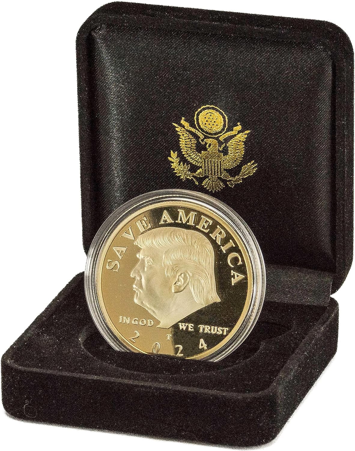 Trump 2025 Save America 47th Presidential Gold Challenge Coin in