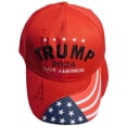 thumbnail image 1 of Trump 2024 Save America! Red USA Flag On Bill Embroidered Baseball Cap Hat, 1 of 1