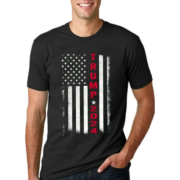 Trump 2024 Shirt for Men Womens American Flag Tops Casual Summer Tee Black X-Large