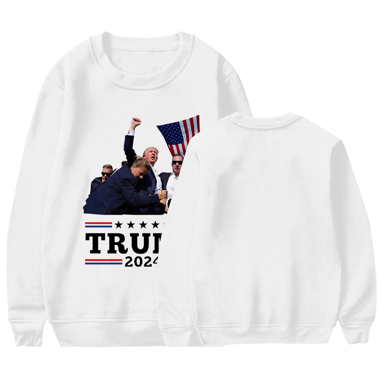 Trump 2024 Sweatshirt for Women Trump Flag 2024 We The People Stand