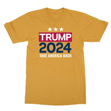 Trump 2024 Take America Back US President Elections Unisex T-Shirt (Gold, Small)