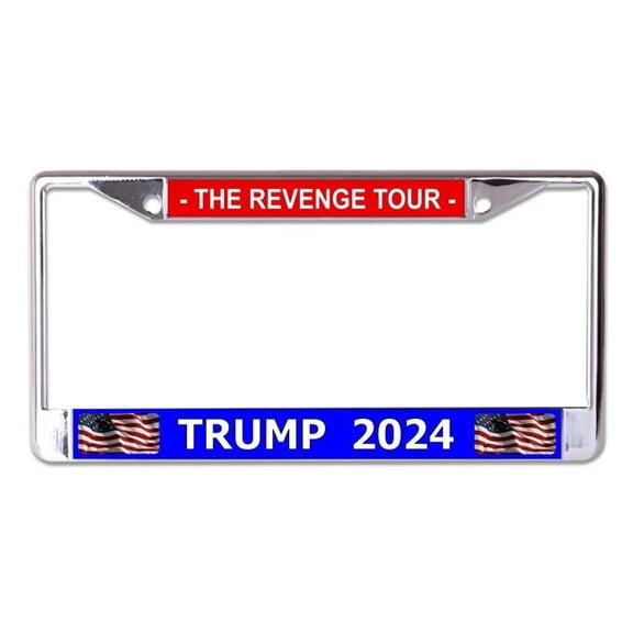Trump 2024 The Revenge Tour Chrome License Plate Frame