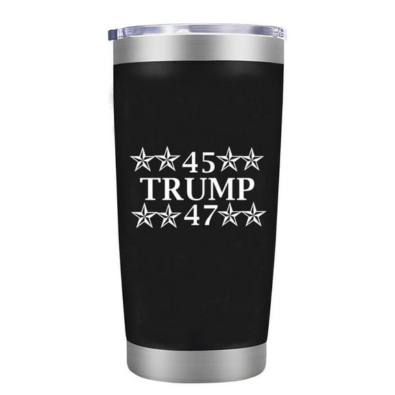Trump 2024 Tumbler Trump Inspiration Take America Back Trump Matters Trump Is President 47 Tumbler Cup MAGA Tumbler 20 oz Stainless Steel Coffee Travel Mug Republican Gift - Black