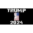 thumbnail image 1 of Trump 2024 USA Flag Distressed Black Vinyl Decal Bumper Sticker, 1 of 1