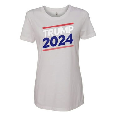Trump 2024 USA Womens T-shirts Fit, White, X-Large