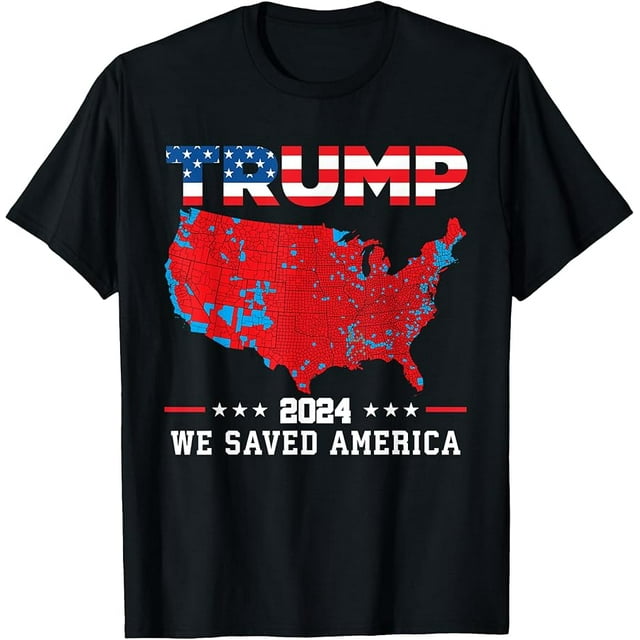 Trump 2024 We Saved America Map of 2024 Election Results TShirt
