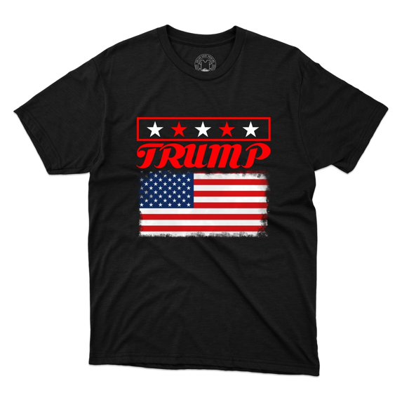 Trump 2024 With USA Vintage Flag T-Shirt Vote For Trump Printed Unisex T-Shirt