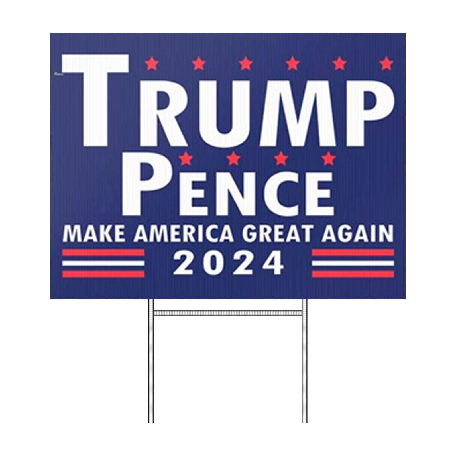 Trump 2024 Yard Sign 18" x 12" DoubleSided Lawn Sign Patriotic Design