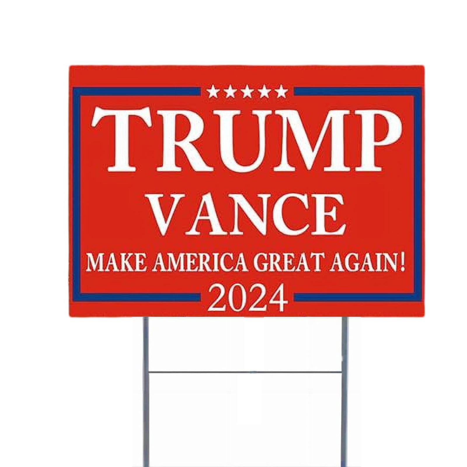 Trump 2025 Yard Sign With HStakes Double Sided 18x12 Inch , Placard