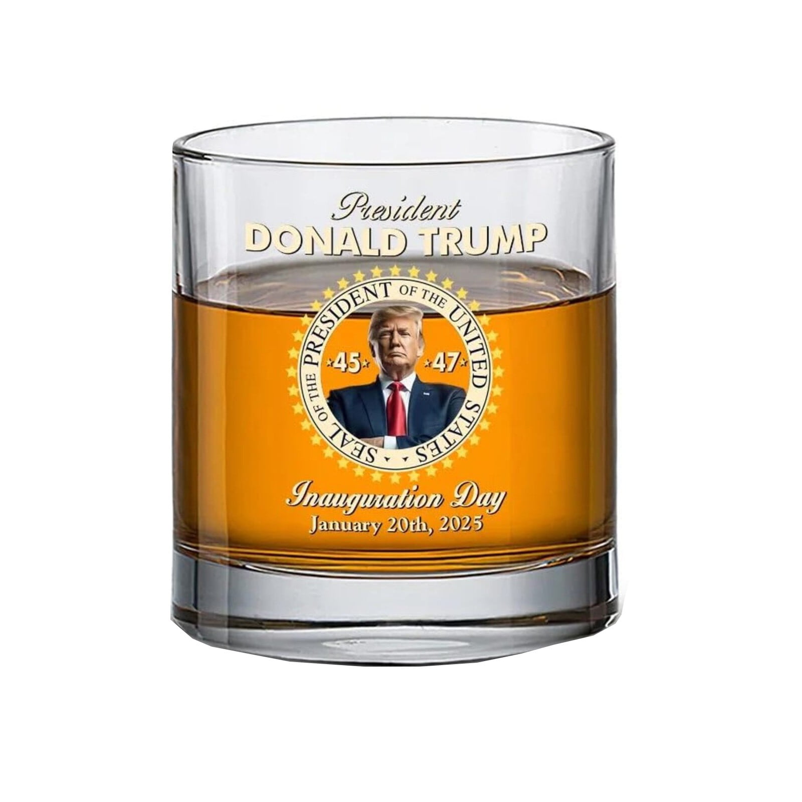 Trump 2025 Presidential Whiskey Glass 11 oz Whiskey Glass