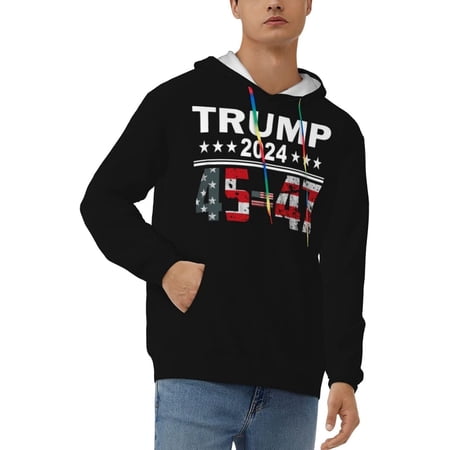 Trump 45 47 2024 president Athletic Pullover Hoodie Casual Sweatshirt Men Women