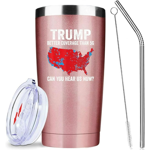 Trump Better Coverage Than 5G,Trump Tumbler,Trump Cup,Trump Merchandise,Trump Mug,Trump Gifts,20 oz Stainless Steel Vacuum Tumbler Travel Coffee Mugs