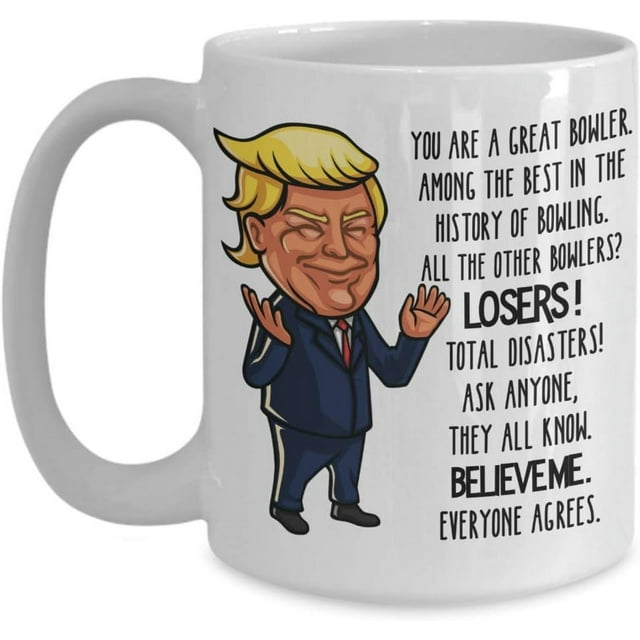 Trump Bowler Mug For Bowling Lovers Funny Coffee Comment Tea Cup Gag ...