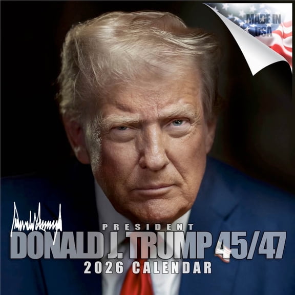 MegaCalendars 2026 Donald Trump Monthly Wall Calendar, 12" x 24" (Open), 16-Month 2025-2026 Presidential Planner, Made in USA