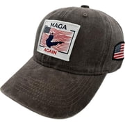 Trump Cap -MAGA Again, Trump 2024 Campaign Hat, Donald Trump Hat USA Flag, Support Trump Vintage/Washed Denim Cap