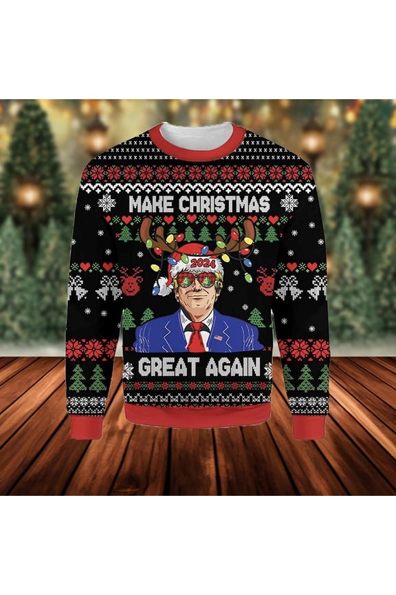 Trump Christmas Ugly Sweater, Merry Christmas Great Again Ugly Sweater, Funny Trump President Christmas Sweater, Xmas Trump Sweatshirt