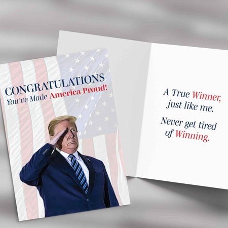 Trump Congratulations Card – Funny Political Greeting Card for Birthdays, Graduations, and Wins