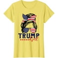 thumbnail image 1 of Trump Girl Messy Bun Trump 2024 Election American Flag T-Shirt Ethyie, 1 of 4