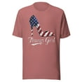 thumbnail image 1 of Trump Girl Shirt, Unisex, Trump High Heel Shirt, Fourth Of July, Trump Stiletto Shirt, American Flag High Heel, Trump 2024 Shirt, USA Pride (Mauve, 3XL), 1 of 1