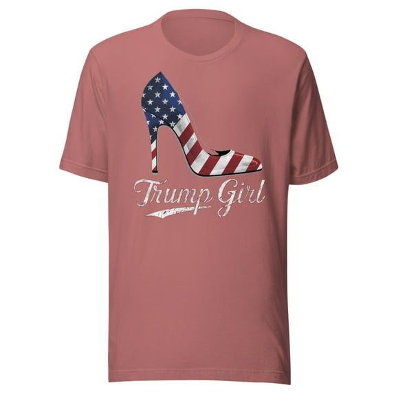 Trump Girl Shirt, Unisex, Trump High Heel Shirt, Fourth Of July, Trump Stiletto Shirt, American Flag High Heel, Trump 2024 Shirt, USA Pride (Mauve, 3XL)