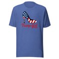 thumbnail image 1 of Trump Girl Shirt, Unisex, Trump High Heel Shirt, Trump Stiletto Shirt, American Flag High Heel, Trump 2024 Shirt, Fourth Of July, USA Pride (Heather True Royal, L), 1 of 1
