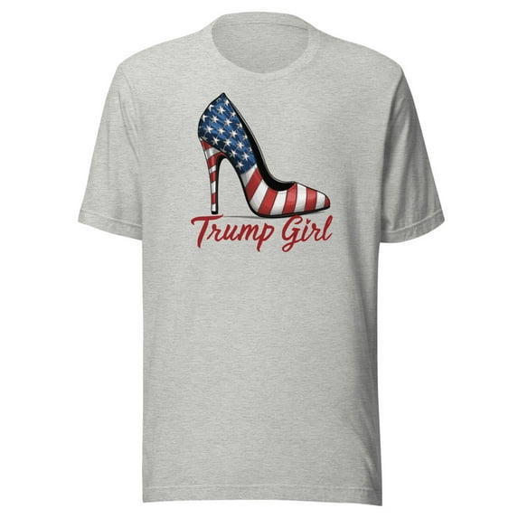 Trump Girl Shirt, Unisex, Trump High Heel Shirt, Trump Stiletto Shirt, American Flag High Heel, Fourth Of July, Trump 2024 Shirt, USA Pride (Athletic Heather, XL)