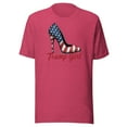 thumbnail image 1 of Trump Girl Shirt, Unisex, Trump High Heel Shirt, Trump Stiletto Shirt, American Flag High Heel, Fourth Of July, Trump 2024 Shirt, USA Pride (Heather Raspberry, 3XL), 1 of 1