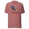 thumbnail image 1 of Trump Girl Shirt, Unisex, Trump High Heel Shirt, Trump Stiletto Shirt, American Flag High Heel, Fourth Of July, Trump 2024 Shirt, USA Pride (Mauve, S), 1 of 1