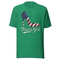 thumbnail image 1 of Trump Girl Shirt, Unisex, Trump High Heel Shirt, Fourth Of July, Trump Stiletto Shirt, American Flag High Heel, Trump 2024 Shirt, USA Pride (Kelly, XL), 1 of 1