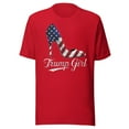 thumbnail image 1 of Trump Girl Shirt, Unisex, Trump High Heel Shirt, Fourth Of July, Trump Stiletto Shirt, American Flag High Heel, Trump 2024 Shirt, USA Pride (Red, M), 1 of 1