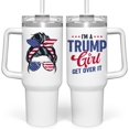 thumbnail image 1 of Trump Girl Tumbler with Handle 40oz, Stainless Steel Insulated Tumblers Coffee Travel Mug, American Gifts for Women, 1 of 6