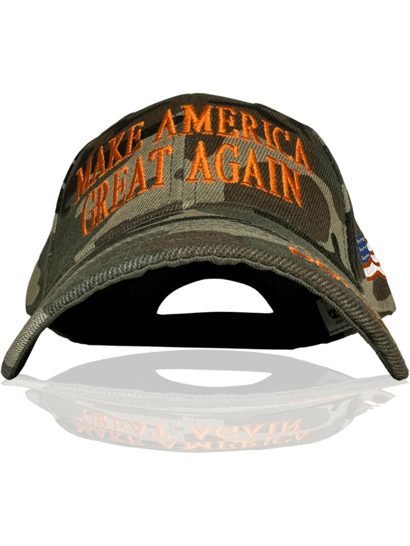 Trump Hat Make America Great Again MAGA Hat with American Flag - Donald Trump 2024 Baseball Cap - Trump Flag Hat - 2D Camo