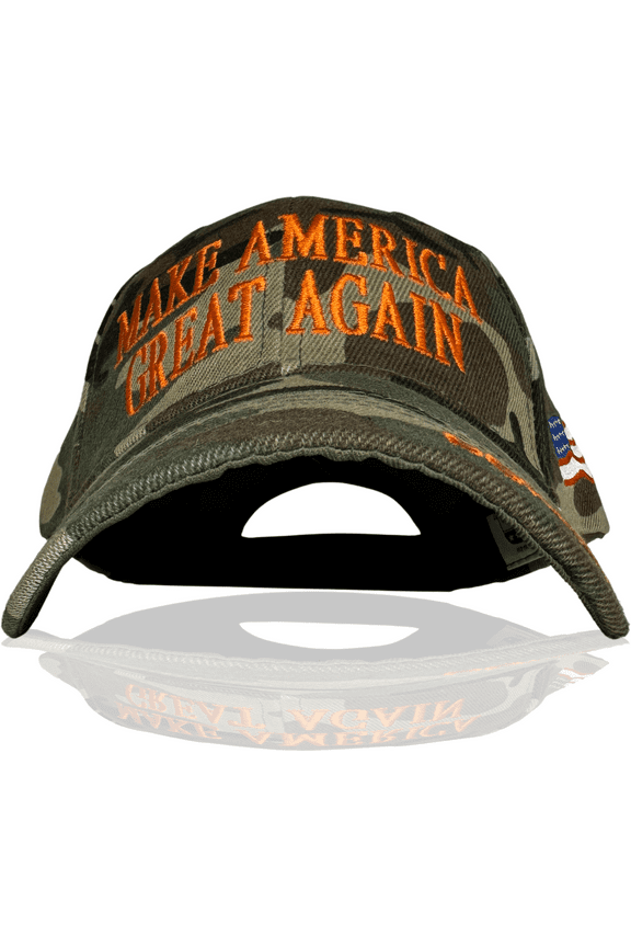 Trump Hat Make America Great Again MAGA Hat with American Flag - Donald Trump 2024 Baseball Cap - Trump Flag Hat - 2D Camo