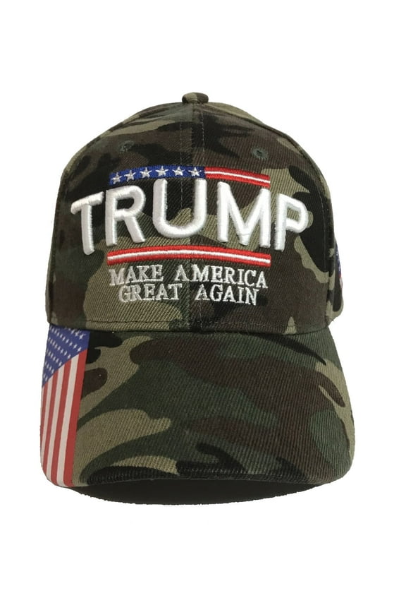 Trump Hat Make America Great Again – MAGA Hat with American Flag - Donald Trump 2024 High Quality Cap - Camo