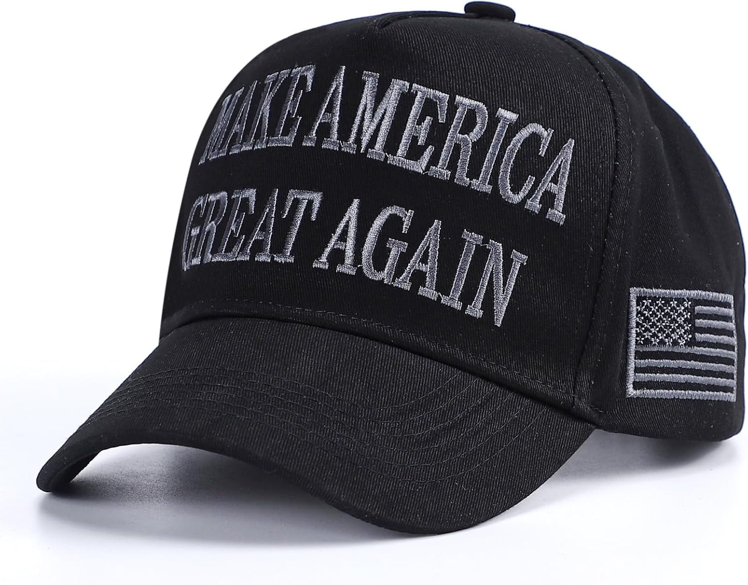 Cappello A Secchiello Donald Trump 2024 MAGA - 100% Cotone Con Ricamo 'Make America Great Again' - Unisex, Tesa 7,6 Cm, Ideale Per Sostenitori E Regali