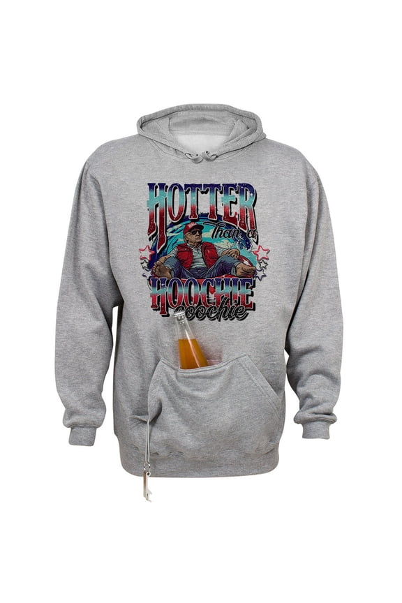 Trump Hotter Than a Hoochie Coochie Beer Holder Tailgate Hoodie Sweatshirt Unisex 2X-Large Oxford