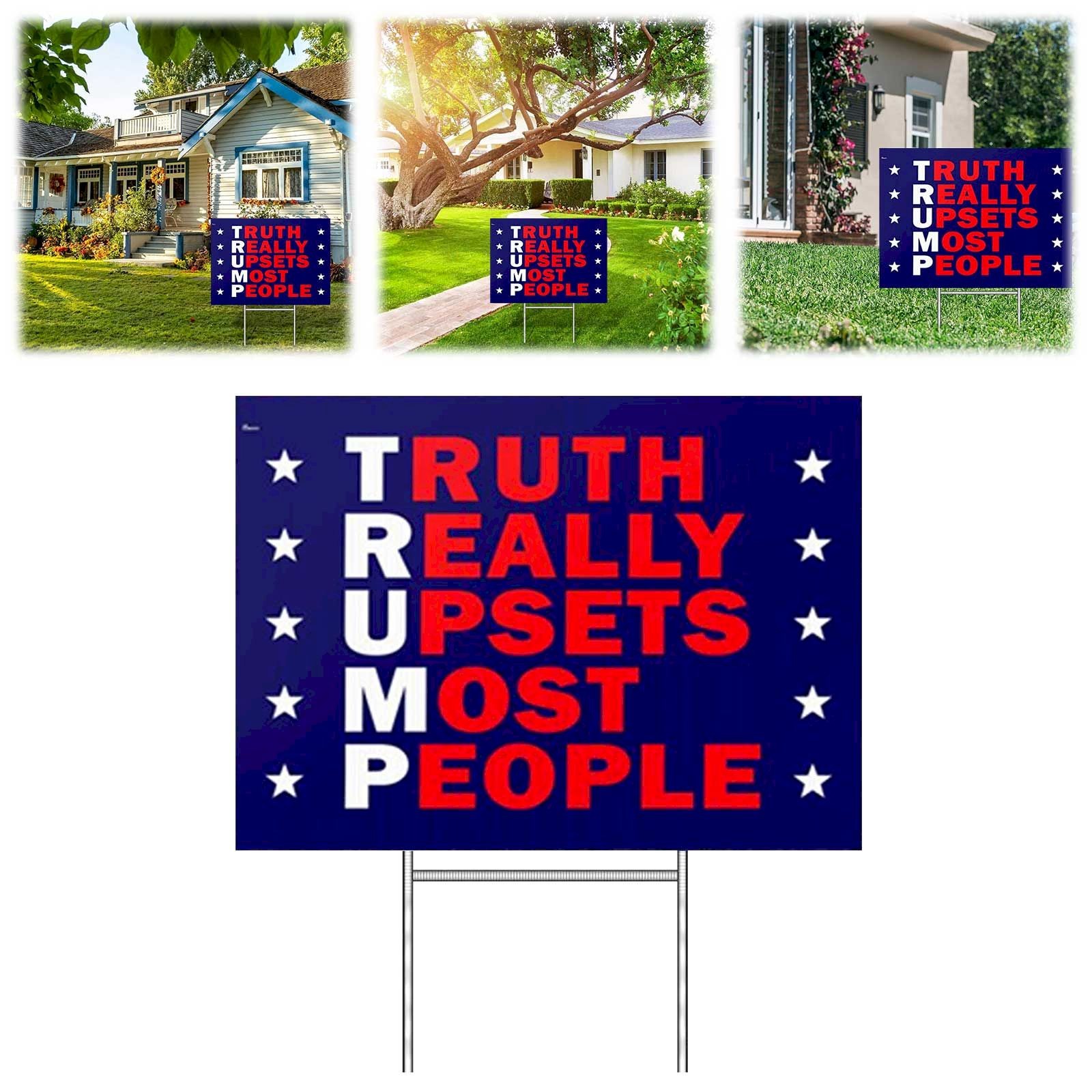 Trump JD Vance 2024 Yard Sign with Heavy Duty Metal HFrame,Durable
