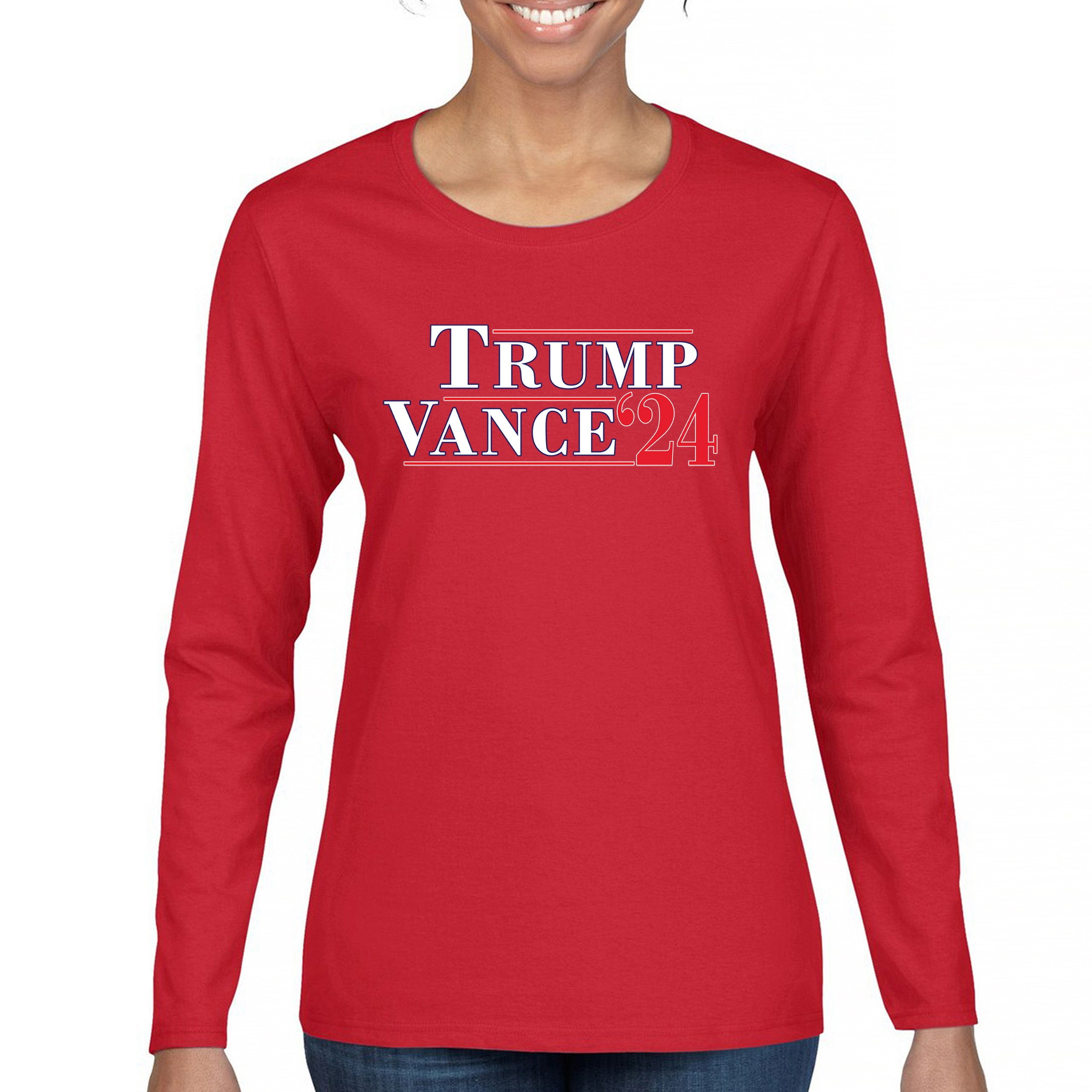 Trump JD Vance 24 Women's Long Sleeve Tshirt MAGA Make America Great