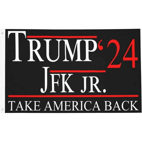 Trump-JFK-Jr-2024 Gifts For Women Men Black Flag Funny Flags for Room 3x5 Feet Dorm Room Decor Man Cave Frat Wall Indoor Outdoor Flag Mom Gifts from Daughter/Kids/Son - Mothers Day Gifts