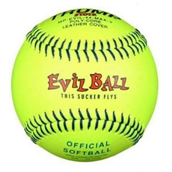 Trump MP-EVIL-44-MAX-Y 12 in. 44-525 Plus Yellow Leather Cover Official Softball