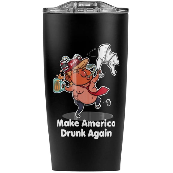 Trump Make America Drunk Again Beer Stainless Steel 20 oz Travel Tumbler, Vacuum Insulated & Double Wall with Leakproof Sliding Lid | Great for Coffee/Hot Drinks and Cold Beverages
